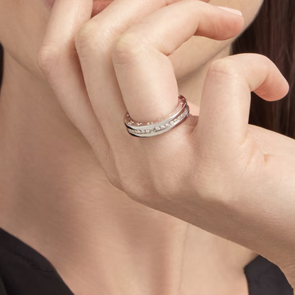 [Lora-Jewelry]ZERO 1 ONE-BAND PAVED DIAMONDS ON THE SPIRAL RING