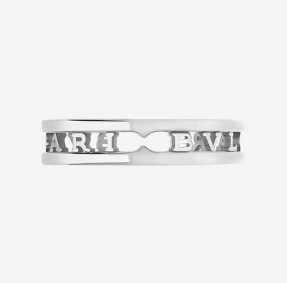 [Lora-Jewelry]ZERO 1 ONE-BAND WITH OPENWORK LOGO SPIRAL RING