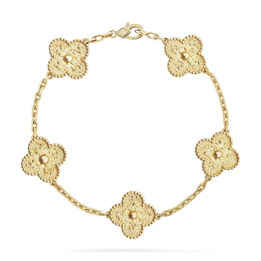 [Lora-Jewelry]CLOVER 5 MOTIFS BRONZING BRACELET