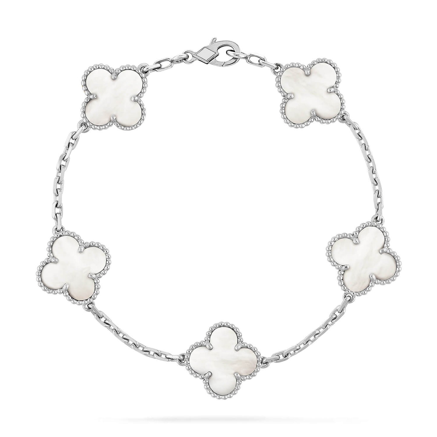 [Lora-Jewelry]CLOVER SILVER MOP 5 MOTIF BRACELET
