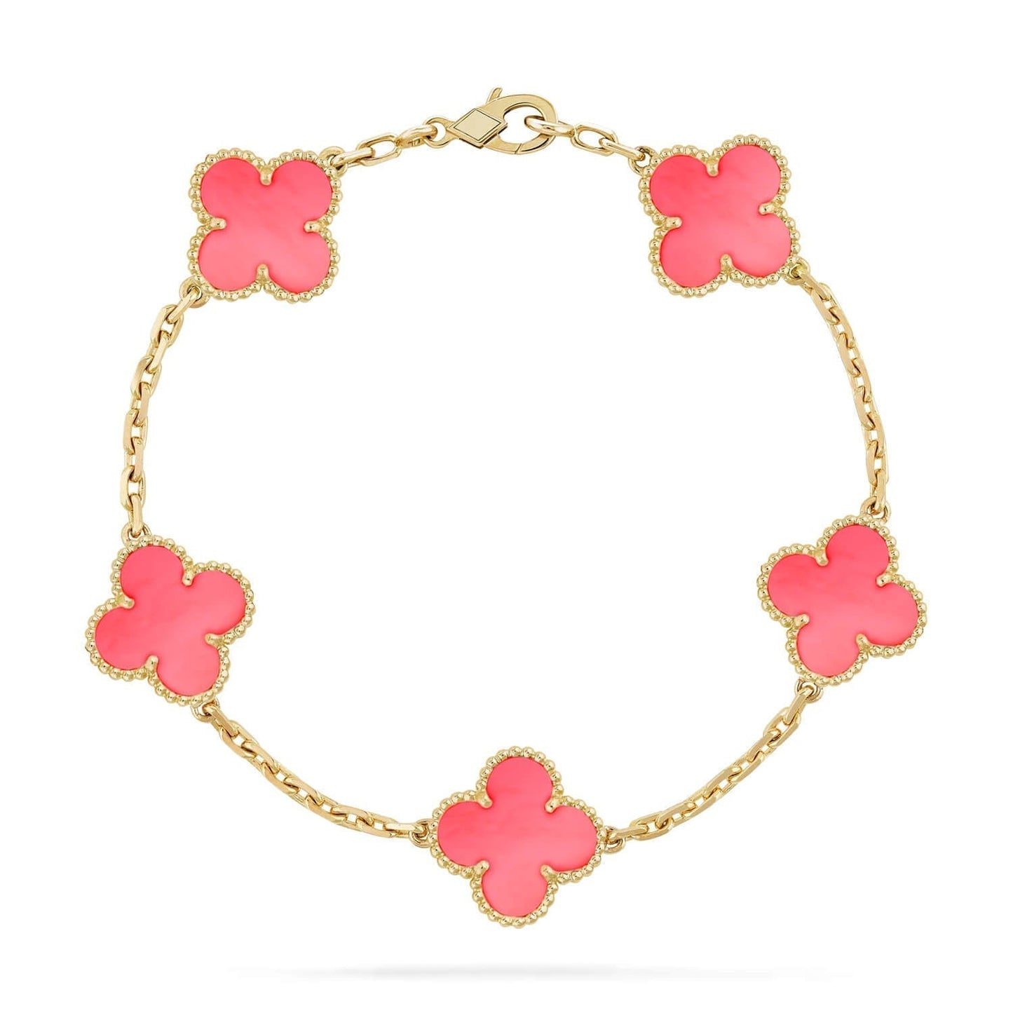 [Lora-Jewelry]CLOVER 5 PINK MOP BRACELET