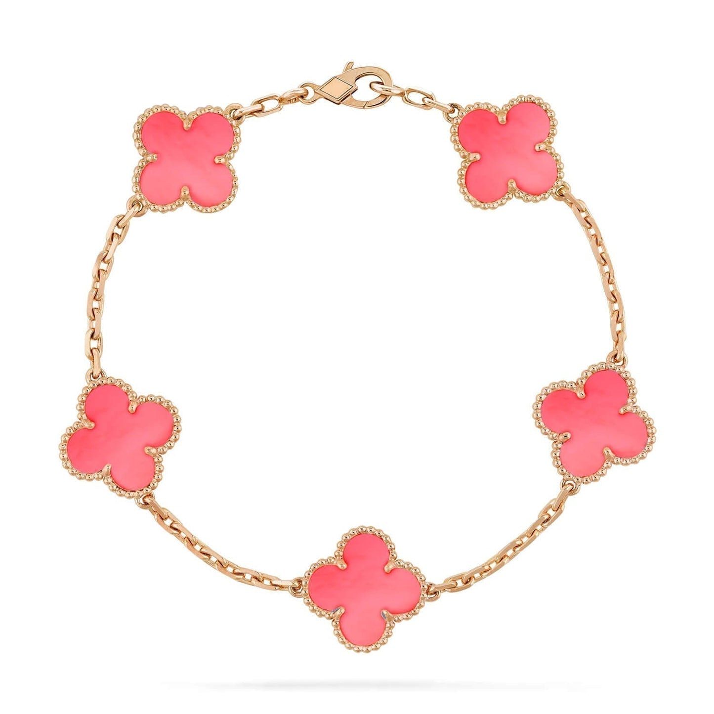 [Lora-Jewelry]CLOVER 5 PINK MOP BRACELET