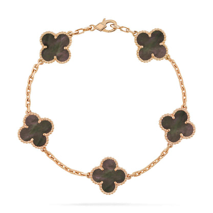 [Lora-Jewelry]CLOVER 5 MOTIF GRAY MOP  BRACELET