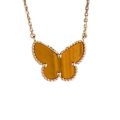 [Lora-Jewelry] TIGER__ EYE BUTTERFLY NECKLACE