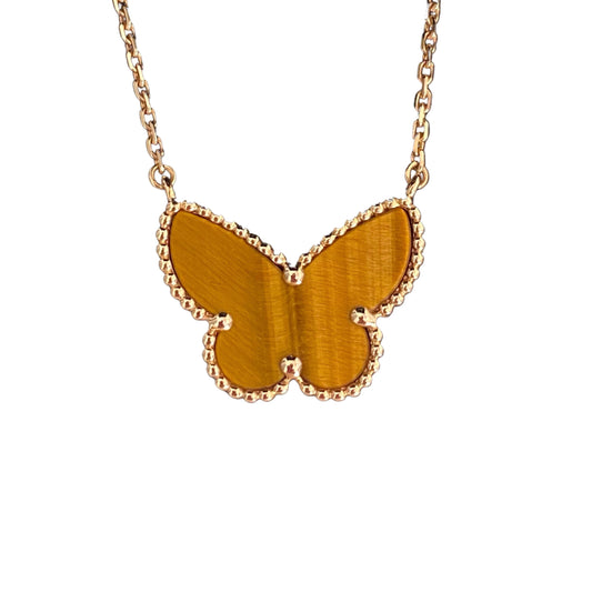 [Lora-Jewelry] TIGER__ EYE BUTTERFLY NECKLACE