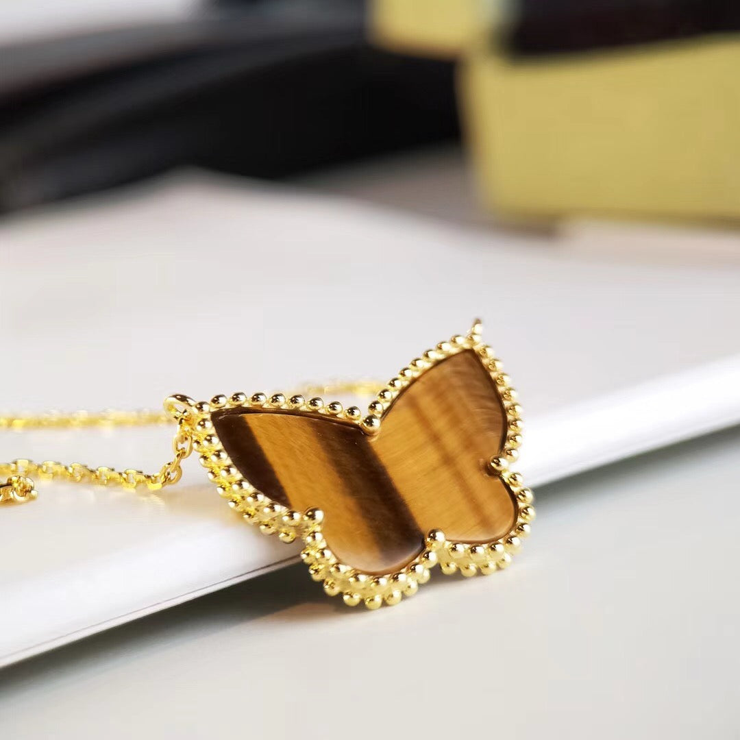[Lora-Jewelry] TIGER__ EYE BUTTERFLY NECKLACE