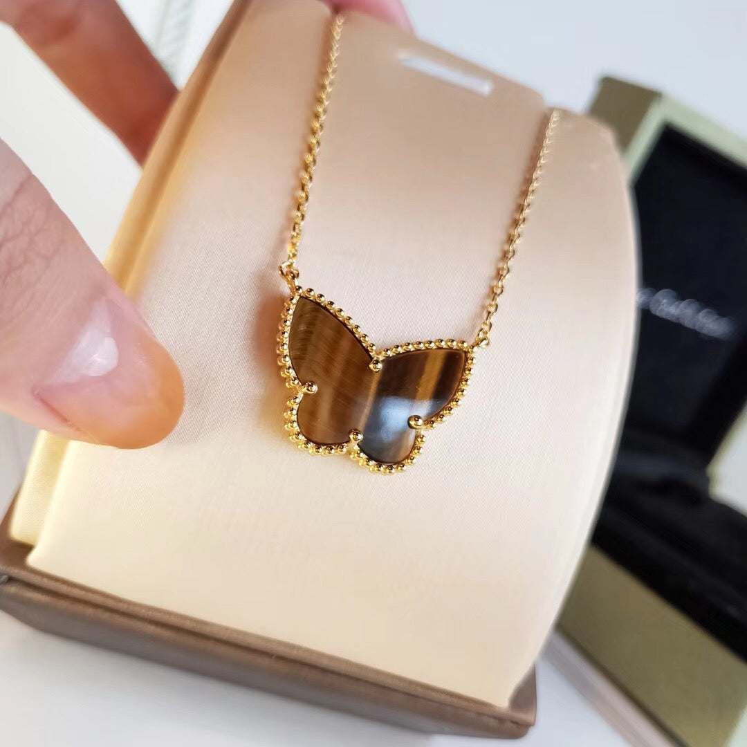 [Lora-Jewelry] TIGER__ EYE BUTTERFLY NECKLACE