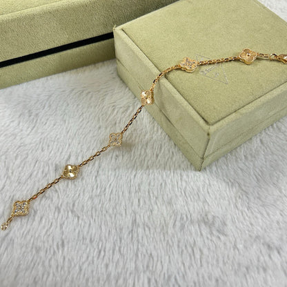 [Lora-Jewelry]CLOVER 6 MOTIF DIAMOND LASER BRACELET