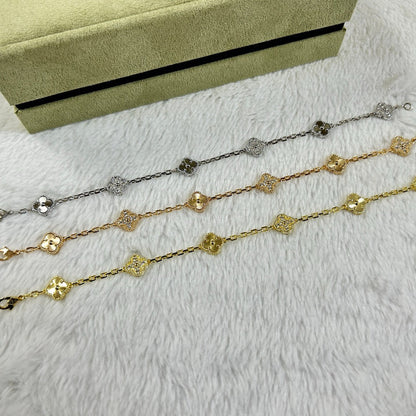 [Lora-Jewelry]CLOVER 6 MOTIF DIAMOND LASER BRACELET