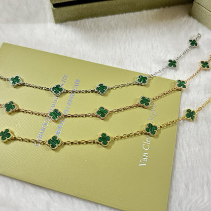 [Lora-Jewelry]CLOVER 6 MOTIF MALACHITE BRACELET