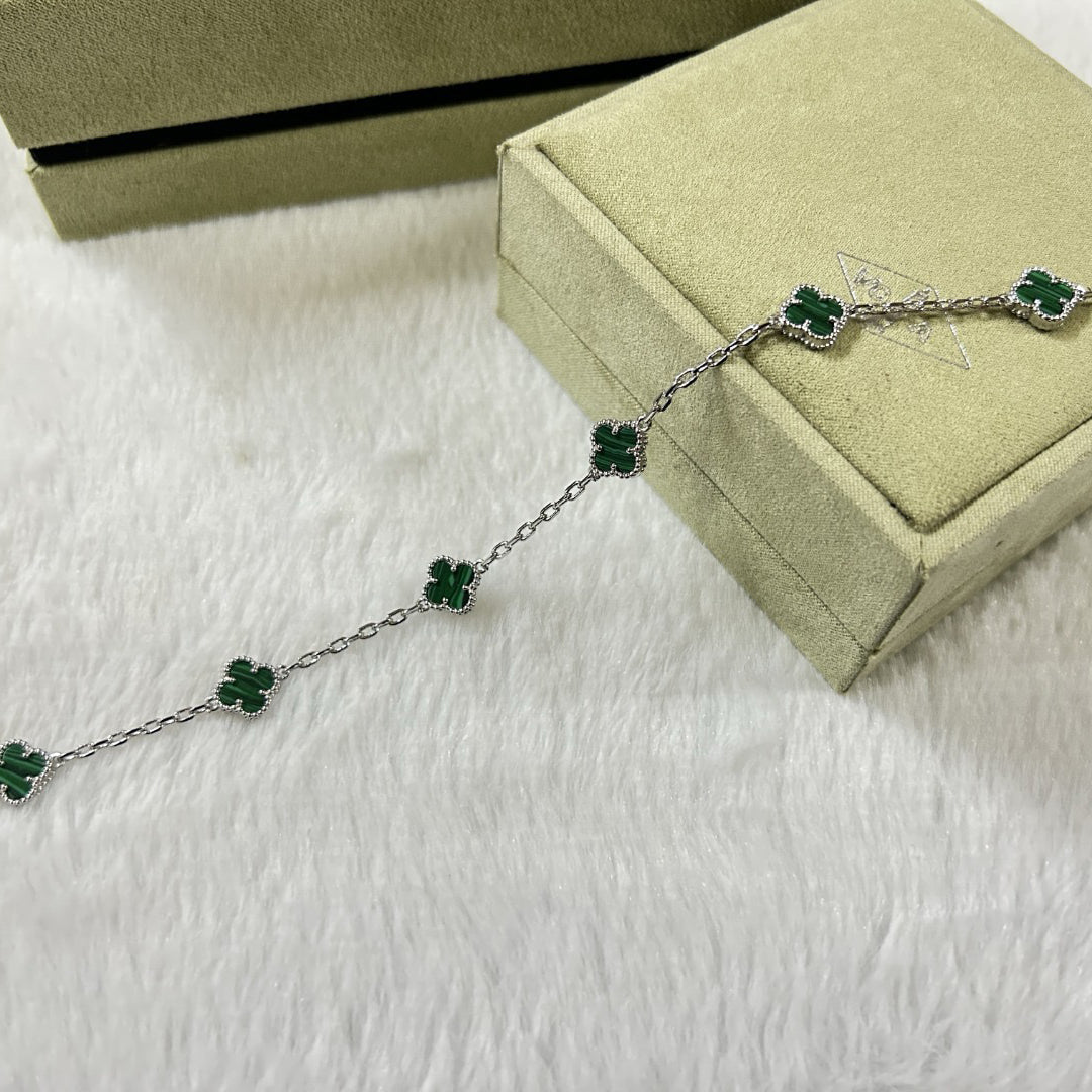 [Lora-Jewelry]CLOVER 6 MOTIF MALACHITE BRACELET