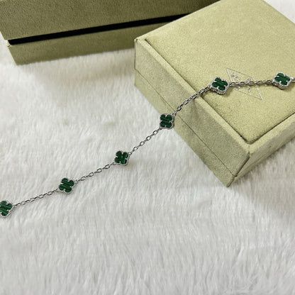 [Lora-Jewelry]CLOVER 6 MOTIF MALACHITE BRACELET