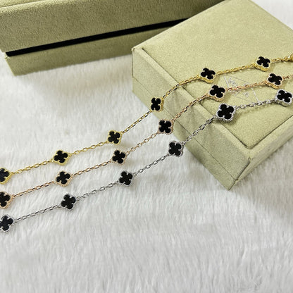 [Lora-Jewelry]CLOVER 6 MOTIF  ONYXS BRACELET