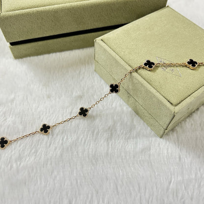 [Lora-Jewelry]CLOVER 6 MOTIF  ONYXS BRACELET
