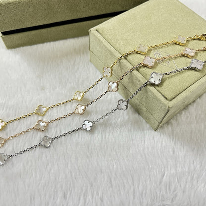 [Lora-Jewelry]CLOVER 6 MOTIF WHITE MOP BRACELET