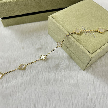 [Lora-Jewelry]CLOVER 6 MOTIF WHITE MOP BRACELET