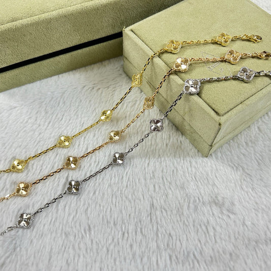 [Lora-Jewelry]CLOVER 6 MOTIF DIAMOND BRACELET
