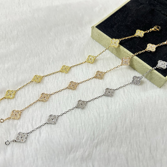 [Lora-Jewelry]CLOVER 6 MOTIF DIAMOND BRACELET