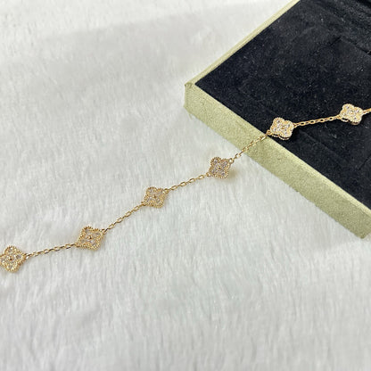 [Lora-Jewelry]CLOVER 6 MOTIF DIAMOND BRACELET