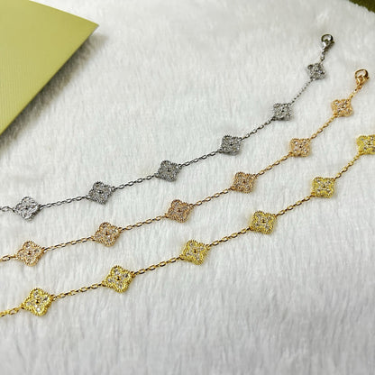[Lora-Jewelry]CLOVER 6 MOTIF DIAMOND BRACELET