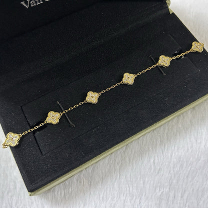 [Lora-Jewelry]CLOVER 6 MOTIF DIAMOND BRACELET