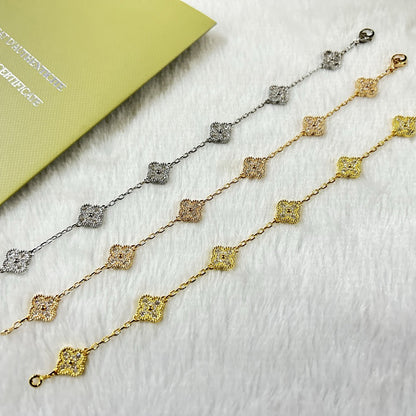 [Lora-Jewelry]CLOVER 6 MOTIF DIAMOND BRACELET