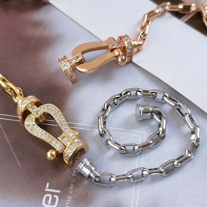 [Lora-Jewelry]FORCE LARGE HORSESHOE CLASP  METAL BRACELET