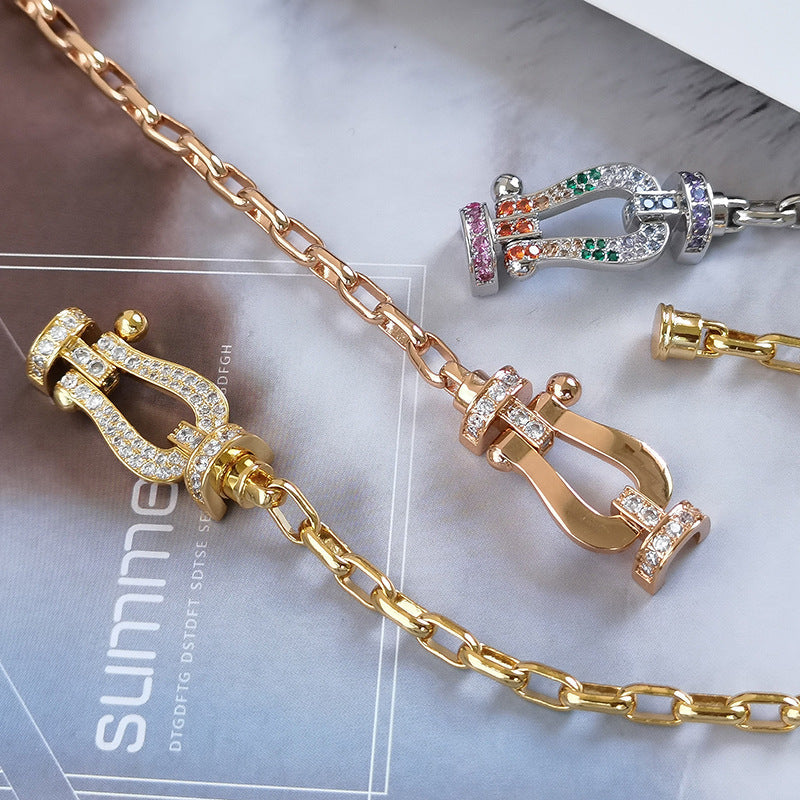 [Lora-Jewelry]FORCE LARGE HORSESHOE CLASP  METAL BRACELET