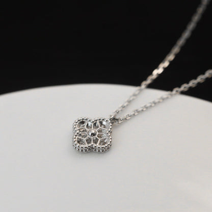 [Lora-Jewelry] COLLIER PENDENTIF MINI CLOVER 9,5 MM EN DIAMANT