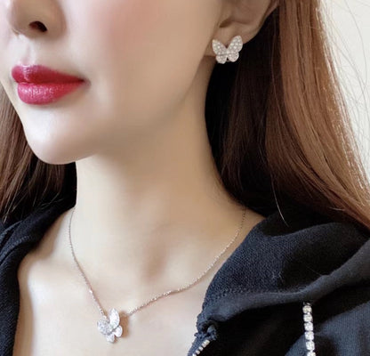 [ローラジュエリー]バタフライ オールダイヤモンド イヤリング