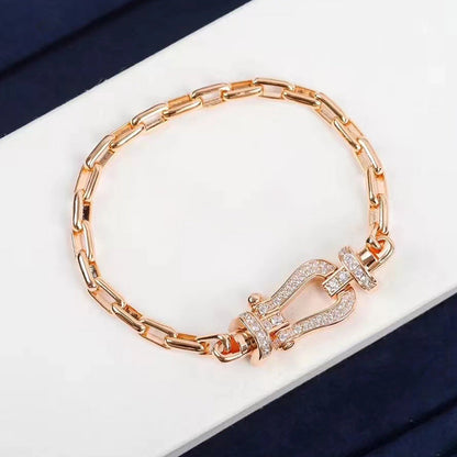 [Lora-Jewelry]FORCE LARGE HORSESHOE CLASP  METAL BRACELET