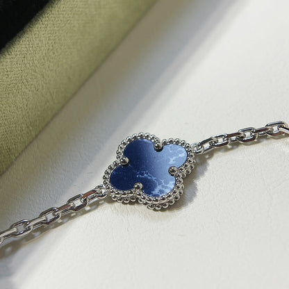 [Lora-Jewelry]CLOVER 5 MOTIF PIETERSITE SILVER BRACELET