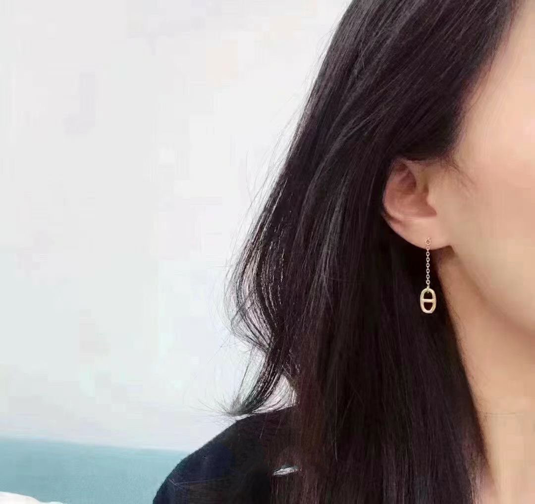 [Lora-Jewelry]Boucles d'oreilles à pompons en chaîne