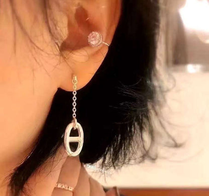 [Lora-Jewelry]Boucles d'oreilles à pompons en chaîne
