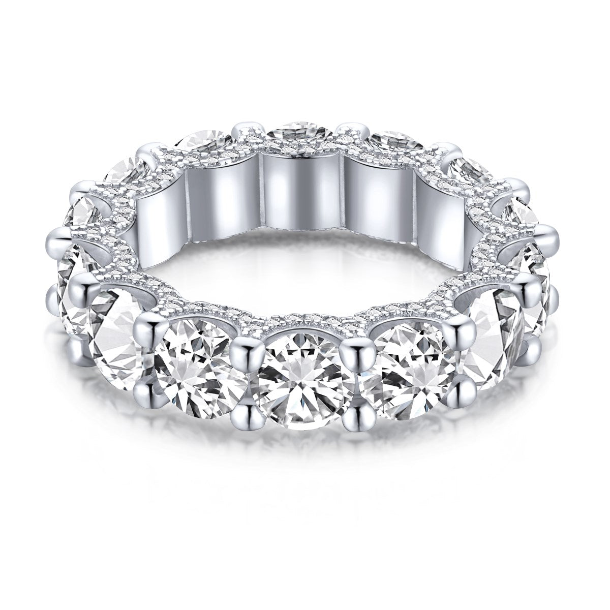 [Lora-Jewelry]ゴージャスなラウンドカットのテニスリング