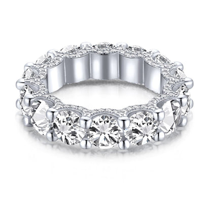 [Lora-Jewelry]ゴージャスなラウンドカットのテニスリング