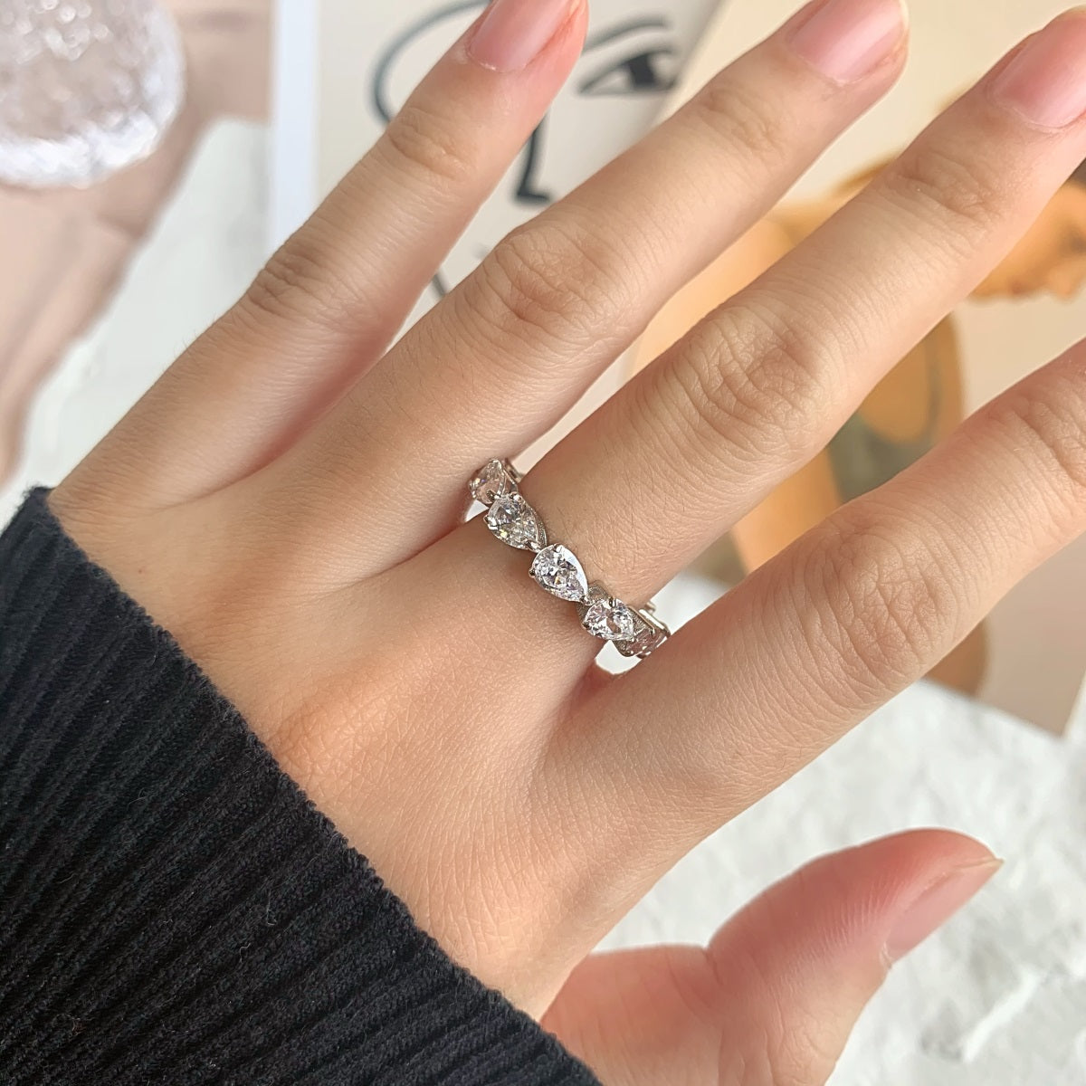 [Lora-Jewelry] Superbe bague tennis taille poire