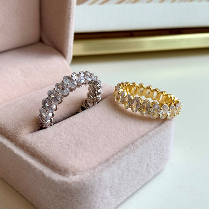 [Lora-Jewelry] Bague tennis ovale ornée