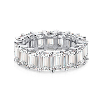 [Lora-Jewelry] Bague tennis élégante taille émeraude de 0,75 carat