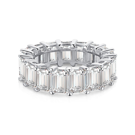 [Lora-Jewelry] Bague tennis élégante taille émeraude de 0,75 carat