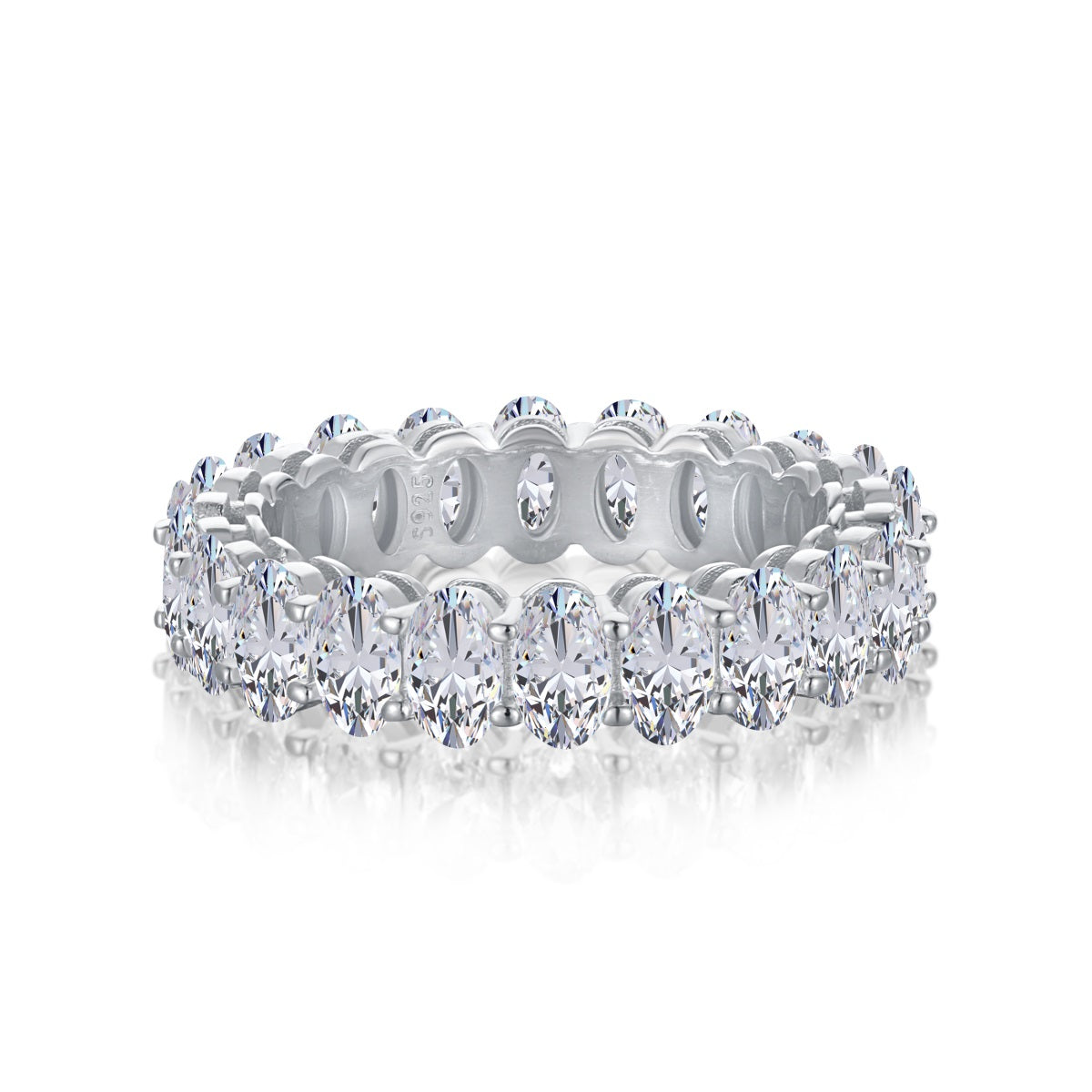 [Lora-Jewelry] Bague tennis ovale ornée