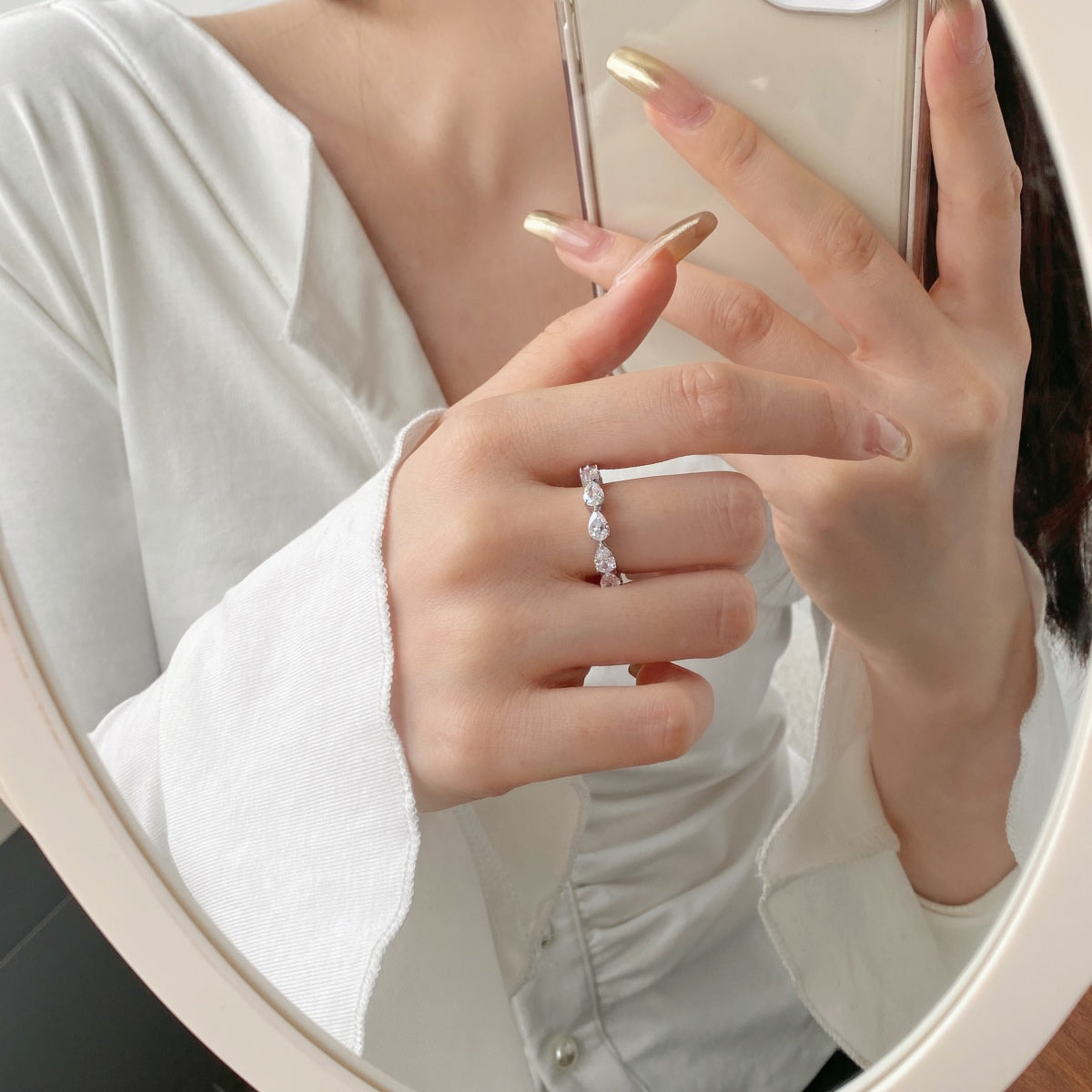 [Lora-Jewelry] Superbe bague tennis taille poire