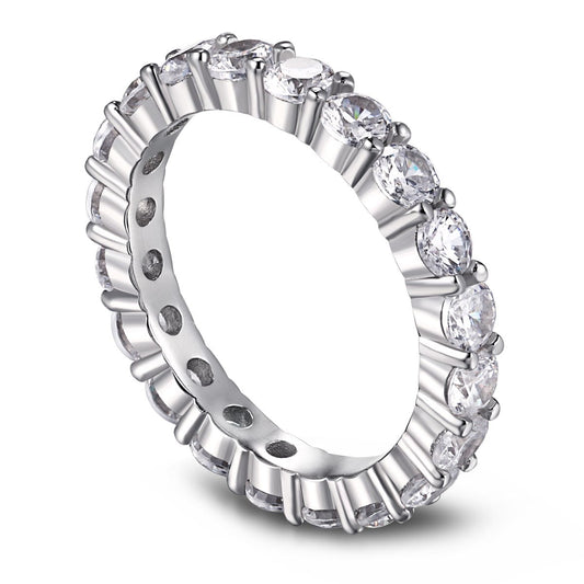 [Lora-Jewelry] Bague tennis ronde scintillante