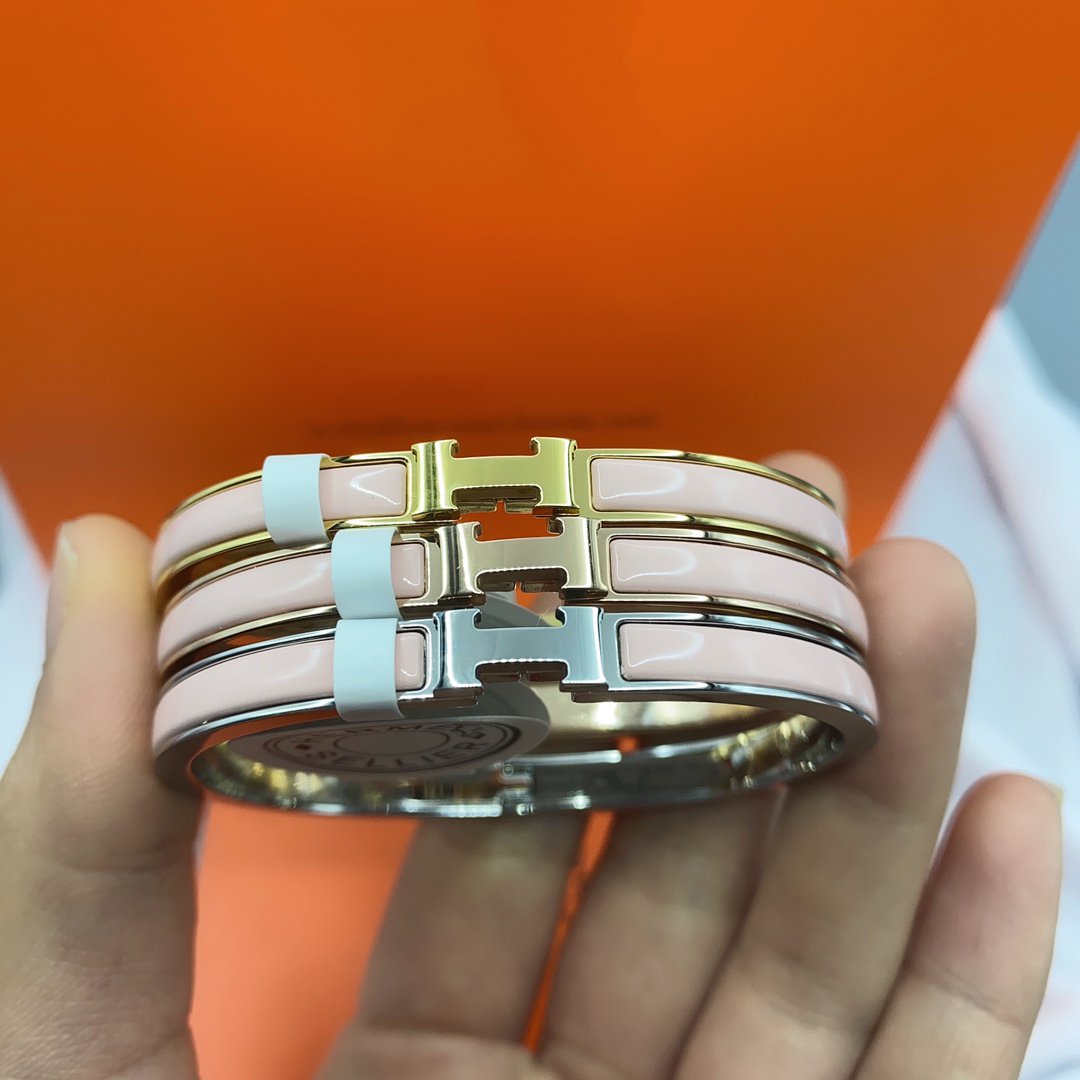 [ローラジュエリー]クラシック HM クリック ピンク 8mm エナメルブレスレット