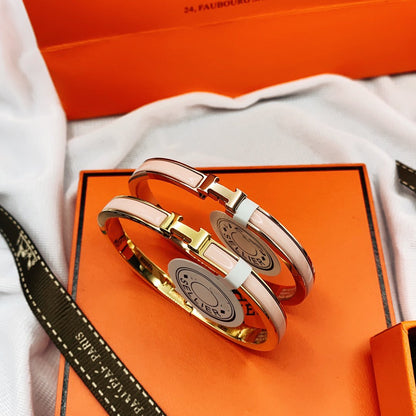 [ローラジュエリー]クラシック HM クリック ピンク 8mm エナメルブレスレット