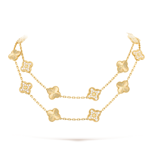 [Lora-Jewelry]CLOVER 20 MOTIFS LASER DIAMOND NECKLACE