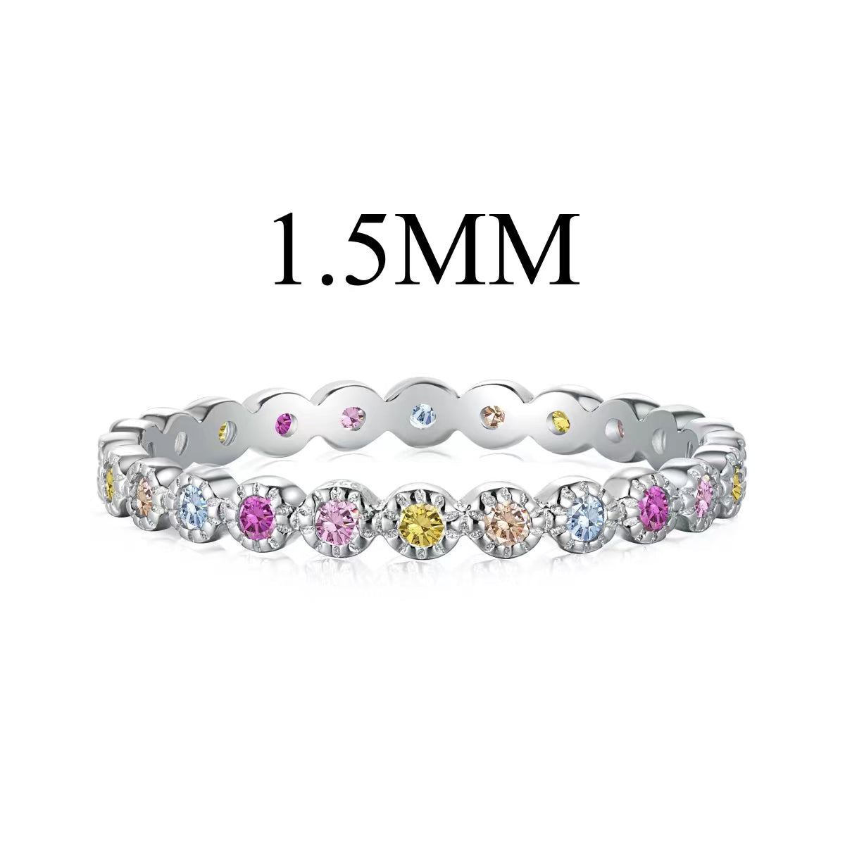 [Lora-Jewelry] Bague quotidienne scintillante et éclatante à taille ronde
