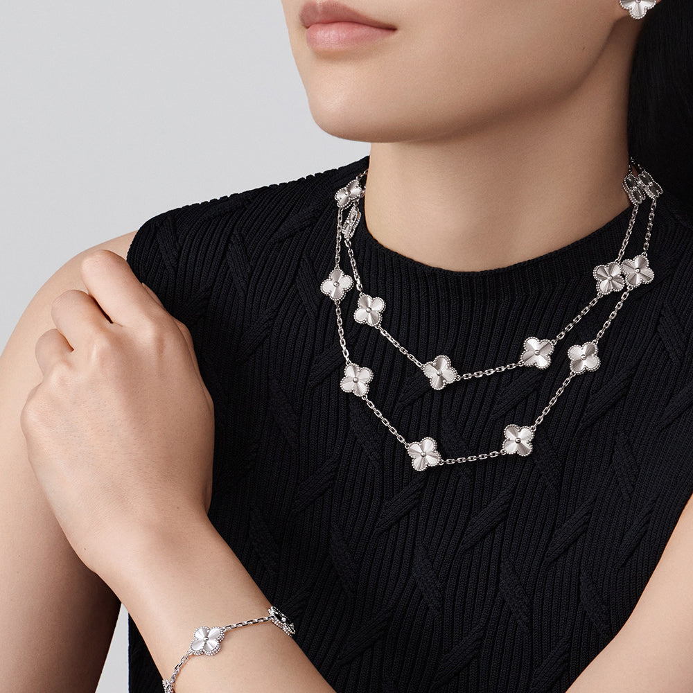 [Lora-Jewelry]TRÈFLE 20 MOTIFS DIAMANT ARGENT