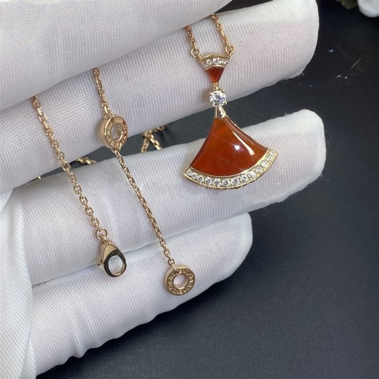 [ローラジュエリー]ドリームネックレス カーネリアン ダイヤモンド