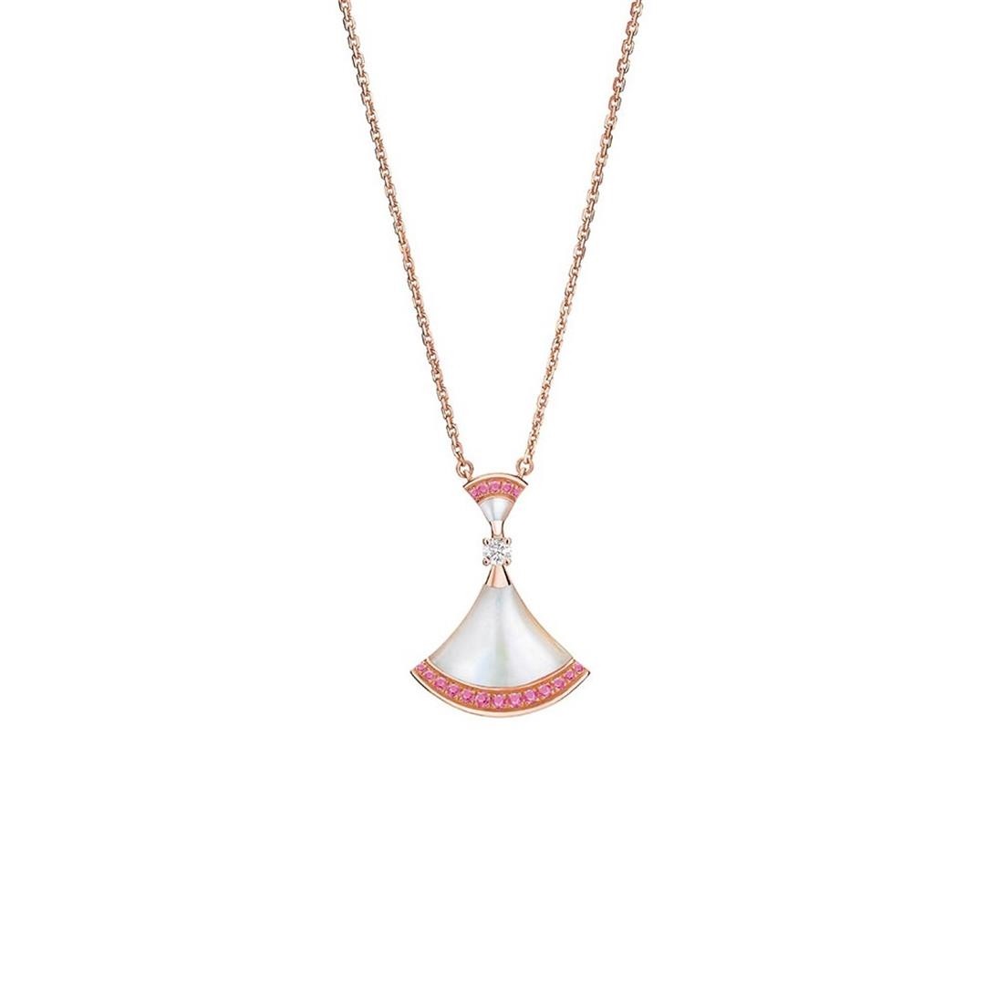 [ローラジュエリー]ドリームネックレス モップ ピンク ダイヤモンド